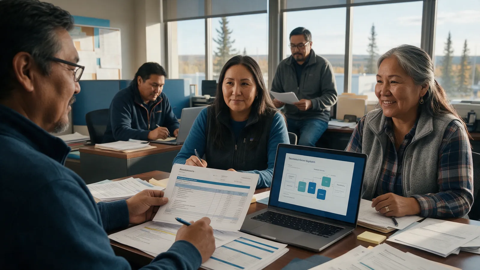 A finance team working through reconciliations and a month-end checklist